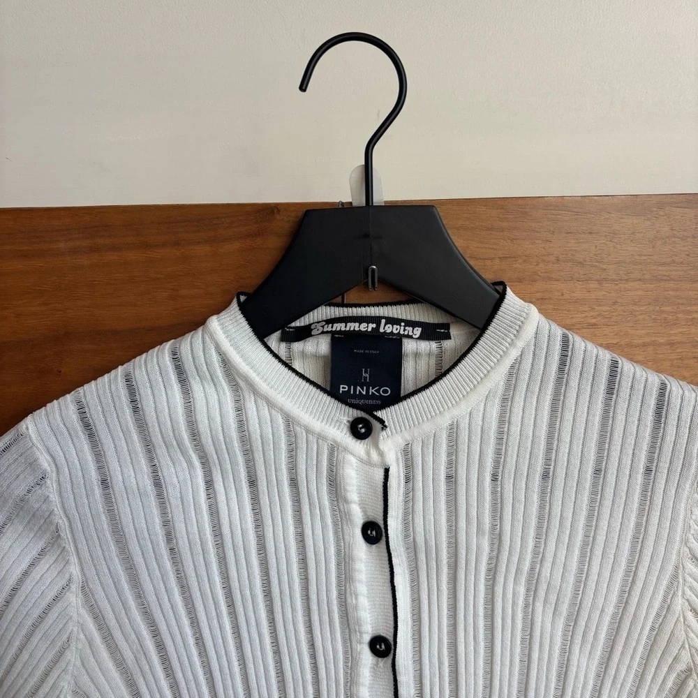 Pinko Long Sleeves Cable Cardigan, Size XS